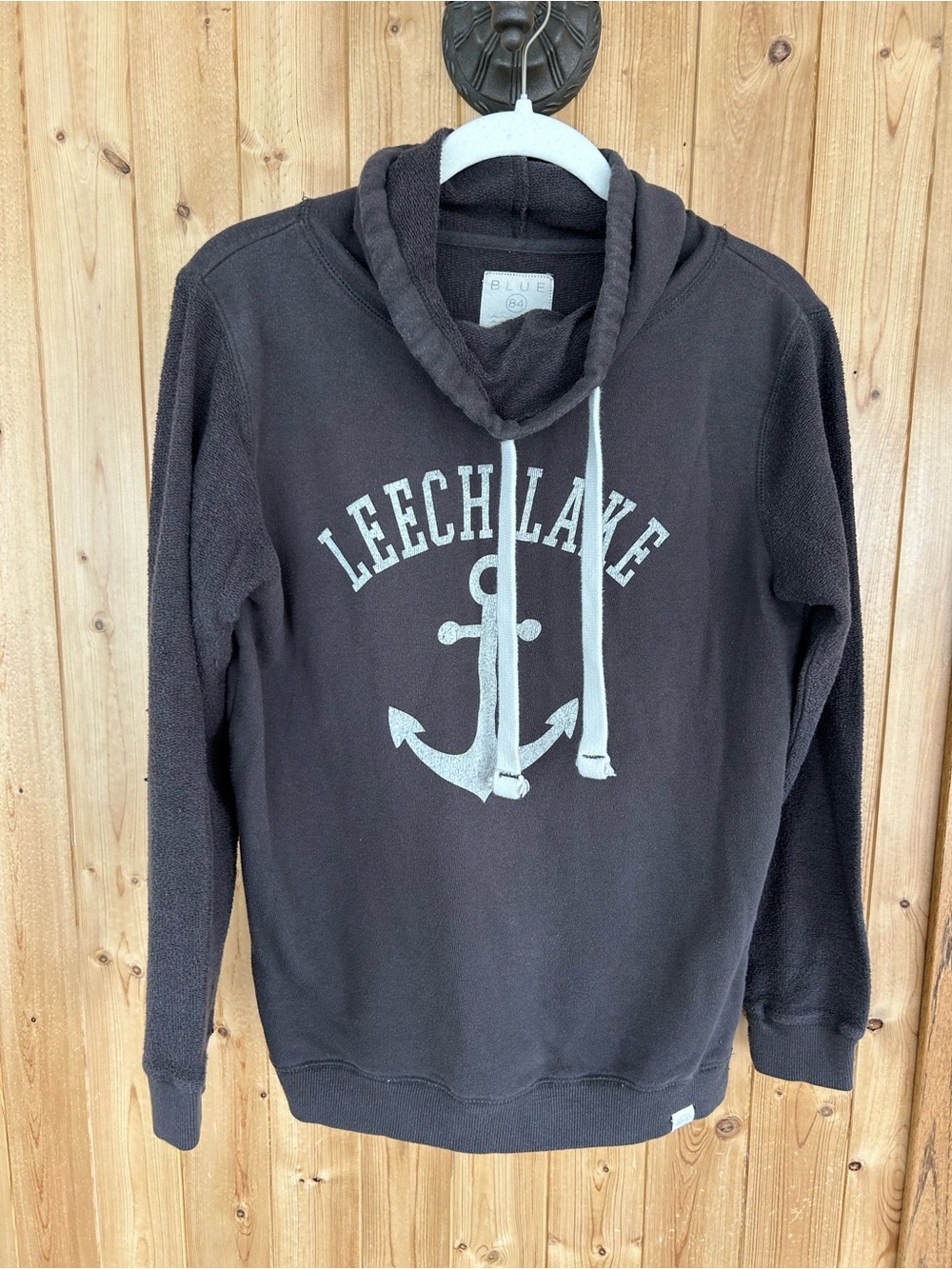 Women’s Blue 84 Grey Leech Lake Cowl Neck Pullover Size Small